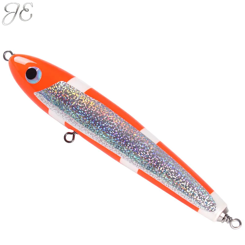 

8.7"/120g or 9.5"/140g JE Topwater Wooden Stickbait GT Surface Trolling Lure Green Deep Sea Pencil Boat Fishing Artificial Bait