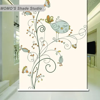

MOMO Roller Blinds Painting Window Blinds Shades Blackout Zebra Blinds Fabric Roller Shutter Curtains Custom Size Alice 191-195