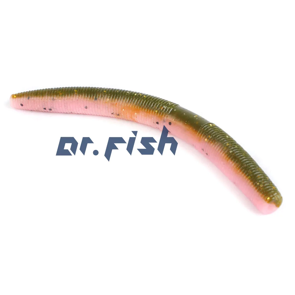 Dr. Fish мягкий пластиковый червь Fat WACKY Worm приманка два цвета для ловли окуня Teaxs Carolina