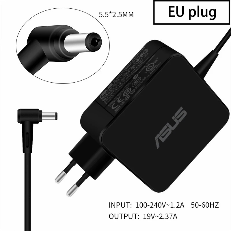 For Asus laptop adapter 19V 2.37A 45W 5.5*2.5mm AC Adapter Power Charger For ASUS A52F X450 X450L X550V X501LA X550C X551CA X555
