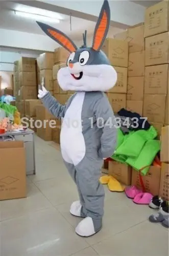 Рождество Хэллоуин Bugs Bunny Rabbit взрослых Маскоты костюм Необычные Экипировка персонажа из мультфильма платье