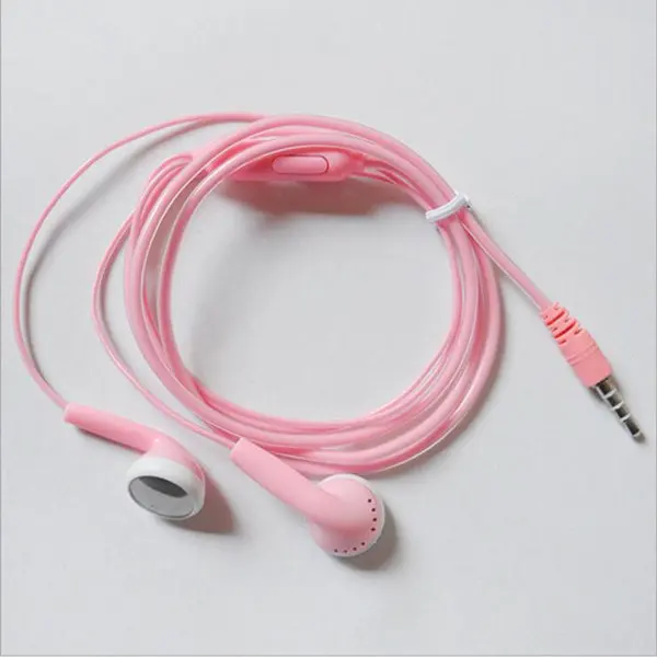 3,5 мм металлический штекер Универсальный в уши проводной наушник с HD звуком чистый Микрофон Хорошее качество кабель свободный ответ модные цвета - Цвет: pink
