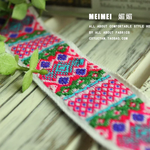 

handmade accessories Ethnic wind embroidery ribbon DIY cotton laciness Miaoxiu stitch ribbon 2.8cm lace ribbon