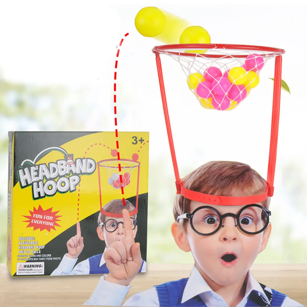 1 Head Toy Basket + 20pcs Ball Adjustable Headband Game Shooting Ball Outdoor Sports Children's