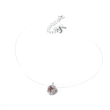 2019 quente transparente linha de pesca feminino chocker colares corrente invisível cristal gargantilha colar pingente na linha pescoço jóias