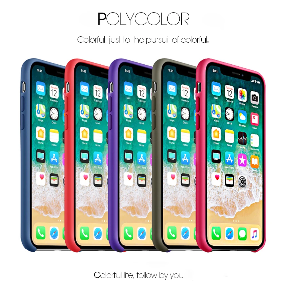 

VOGROUND Original Have LOGO Silicone Case For iPhone 8 7 Plus XS Max XR Cover For iPhone X 6 s Plus Phone Cases with Retail Box