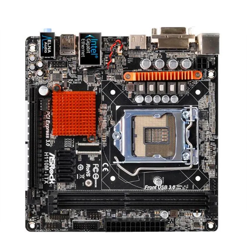 Б/у оригинальная мини материнская плата ITX для ASRock H110M LGA 1151 DDR4 32 Гб USB2.0 USB3.0