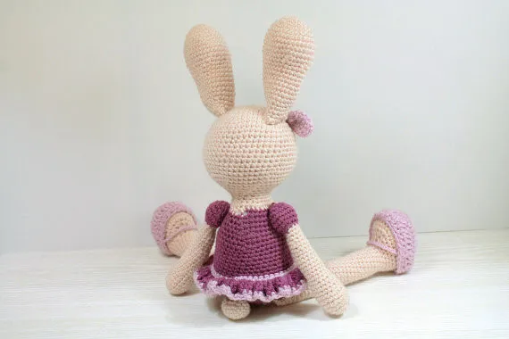 Кролик балерина amigurumiknitted мягкие dolltoy Baby Shower погремушка