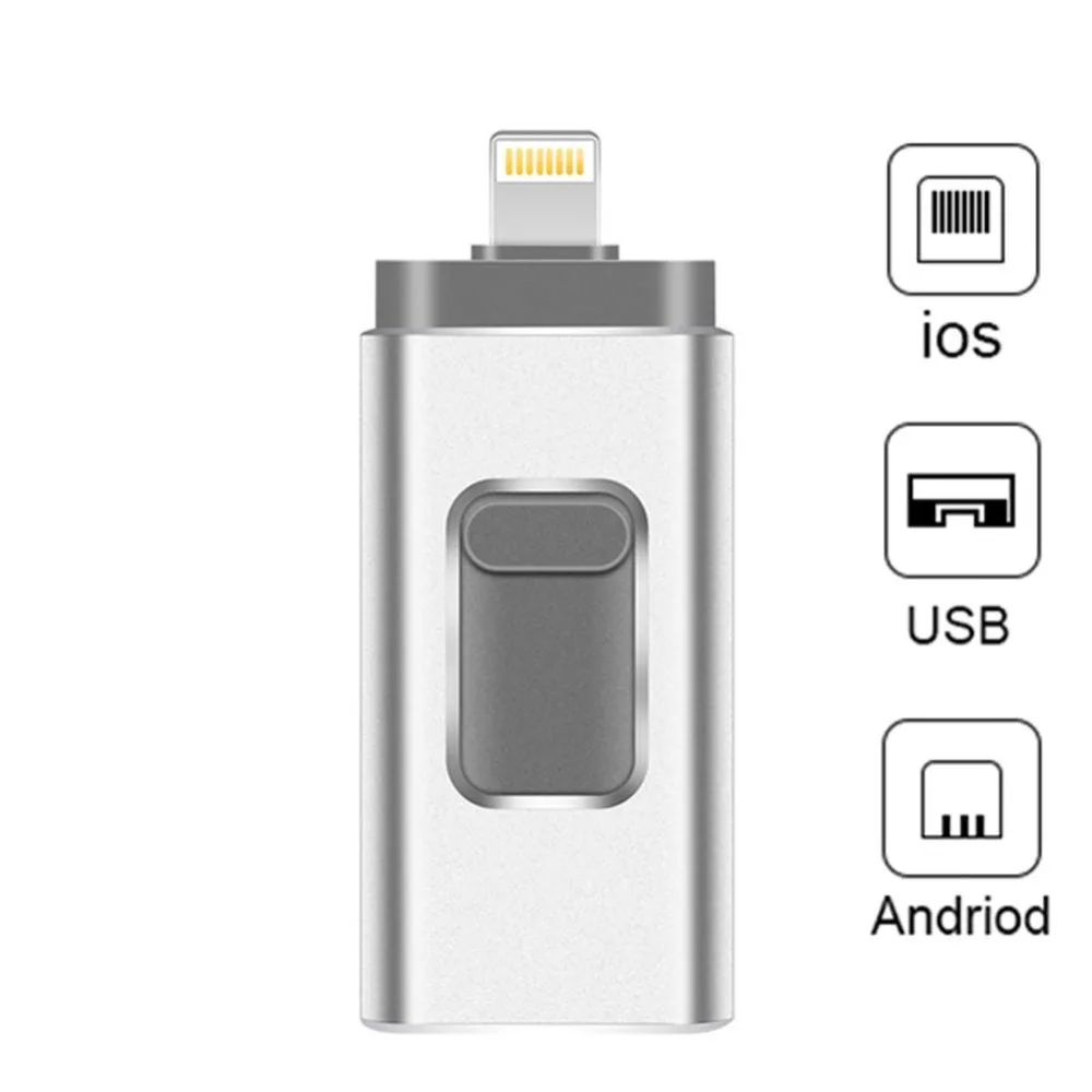 Usb iPhone Flash Drive 3 in 1 Lightning OTG Pen Drive USB Flash 3.0 Pendrive 32GB Usb Key Memory Stick Compatible Apple iPad PC