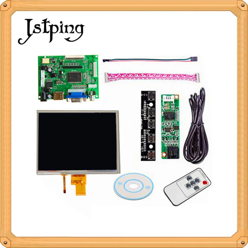 

Jstping 8 inch HD 1024*768 LCD display touch screen HJ080IA-01E HE080IA-01D Control Driver Board For Raspberry Pi HDMI VGA AV