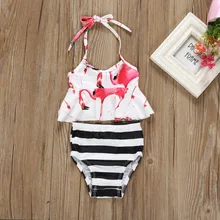 Выбрать размер новорожденный детский купальный костюм для девочек Купальник ванный комплект пляжная одежда комплект одежды из 2 предметов, комплект одежды