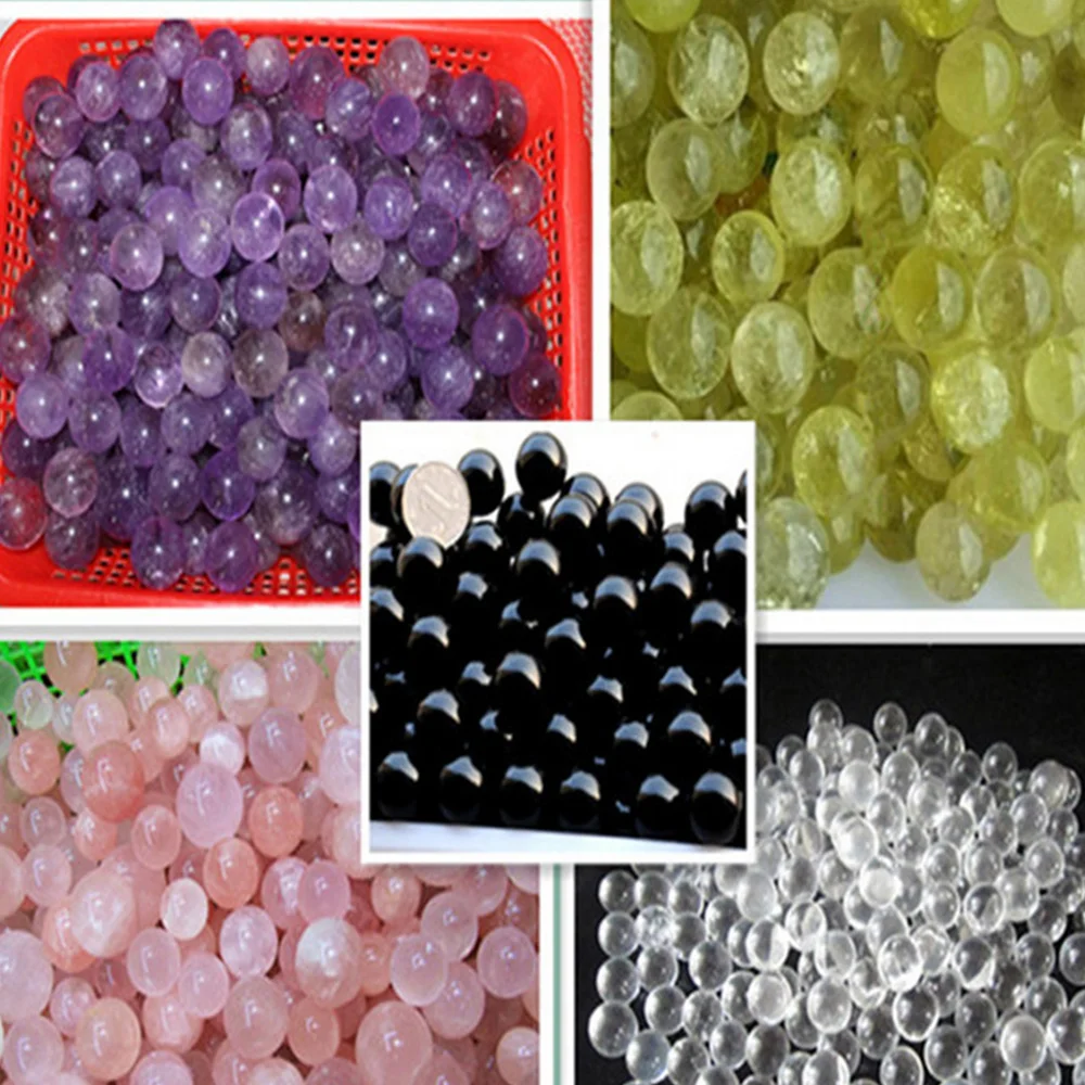 10Pc Natural Black Obsidian Quartz Round Sphere Crystal Healing Point Stones20MM
