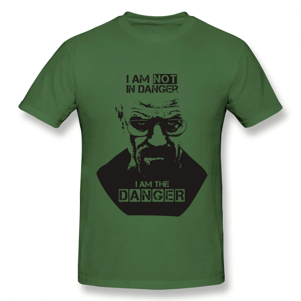 Большие размеры, ломающиеся, Bad Tees I Am The Danger Graphic Tees, Мужская Специальная футболка, популярная модная футболка с круглым вырезом - Цвет: Армейский зеленый