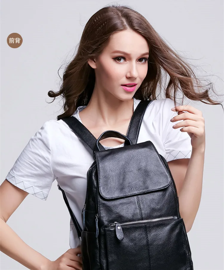 genuine leather women backpack  (3)