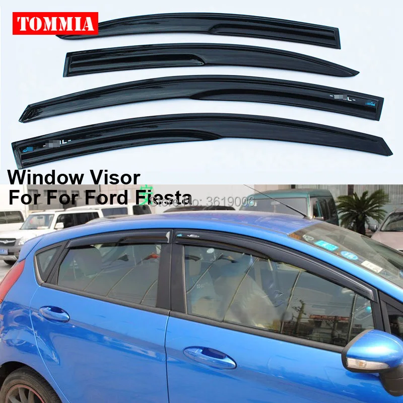 tommia 4pcs Window Visor Shade Vent Wind Rain Deflector Guards Cover Fit For Ford Fiesta tommia 4pcs Window Visor Shade Vent Wind Rain Deflector Guards Cover Fit For Ford Fiesta