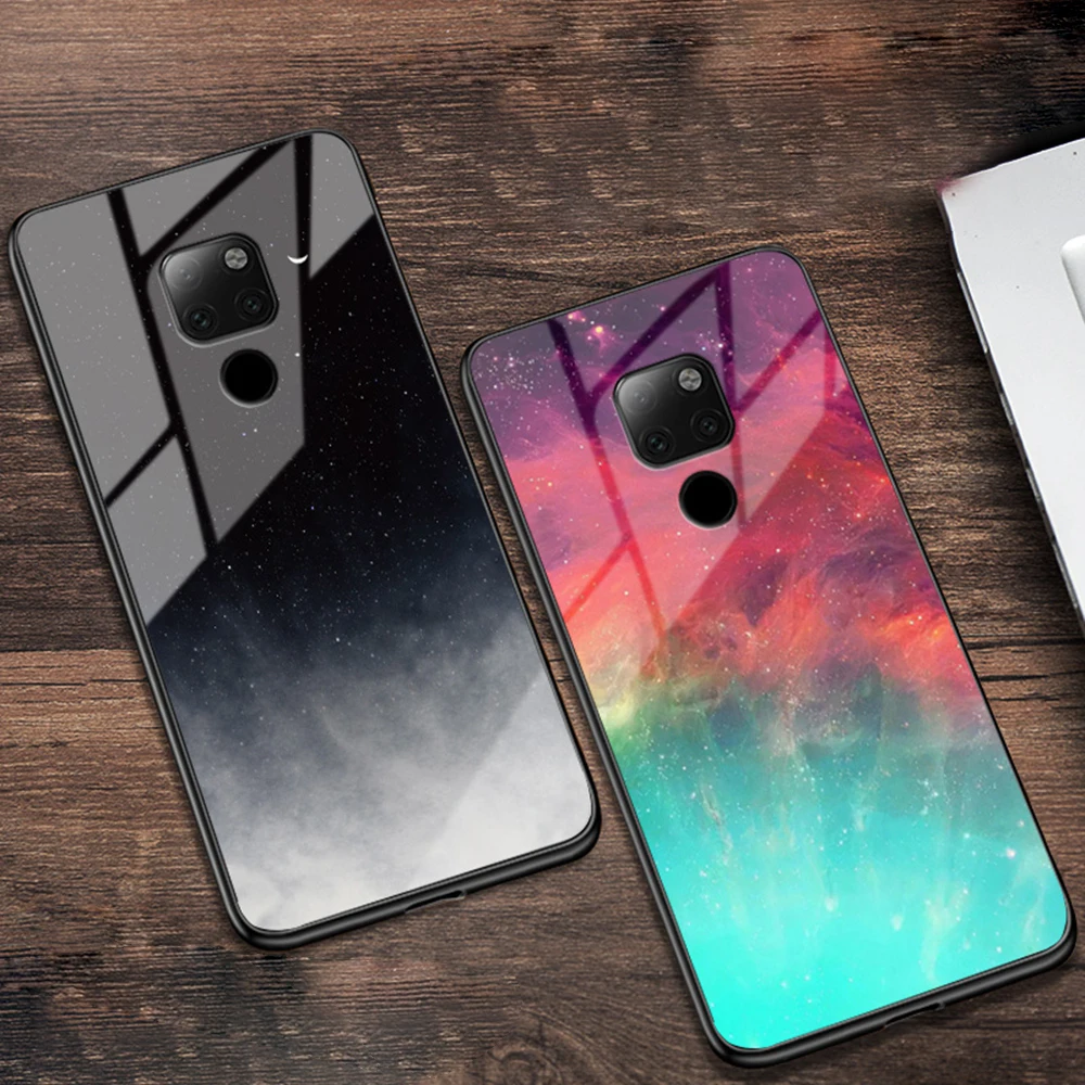 Чехол из закаленного стекла OTAO Starry Sky для Huawei P30 P20 Lite Honor 9 10 чехол Mate 20 Pro Coque |