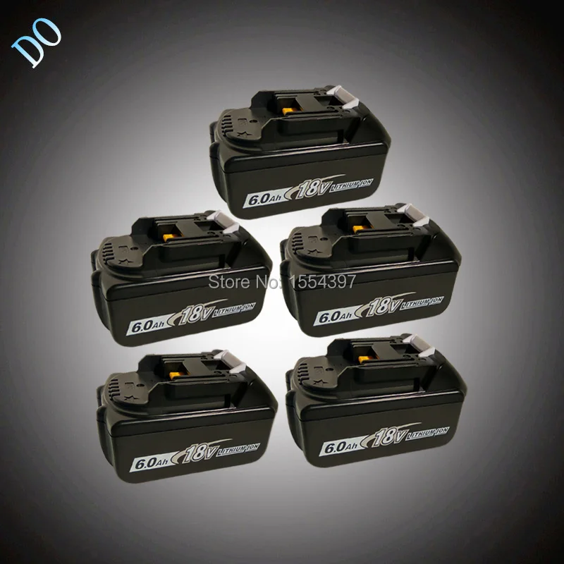 5pcs 18V Lithium Ion Battery 6000mAh Replacement for Makita BL1830 BL1840 BL1850 LXT400 BL1815 Power Tool Rechargeable Li-ion 5pcs 18V Lithium Ion Battery 6000mAh Replacement for Makita BL1830 BL1840 BL1850 LXT400 BL1815 Power Tool Rechargeable Li-ion