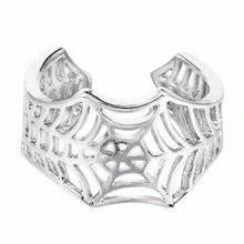 Kinitial bat anéis artesanal aranha web animal cauda quebra-cabeça jóias aberto ajustável encircle anel atacado bijoux