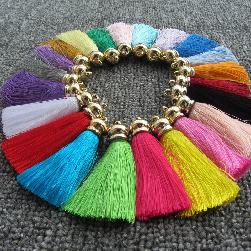 New Satin Ice Silk Tassel 70mm Tassels For Jewelry Pendent Diy Cell