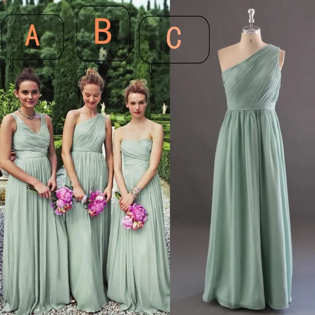 Old Green Chiffon Bridesmaid Dresses A B Or C Style Long Dress To Old Green Chiffon Bridesmaid Dresses A B Or C Style Long Dress To Formal Party Pleat Custom