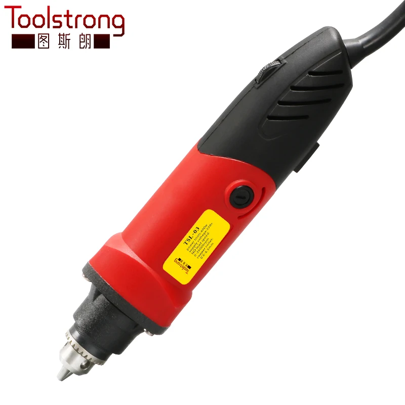 Toolstrong, Электрический мини-шлифовальный станок Dremel, инструмент 0,6~ 6,5 мм, патрон с переменной скоростью, вращающийся инструмент, DIY, многофункциональные электроинструменты, TSL-03