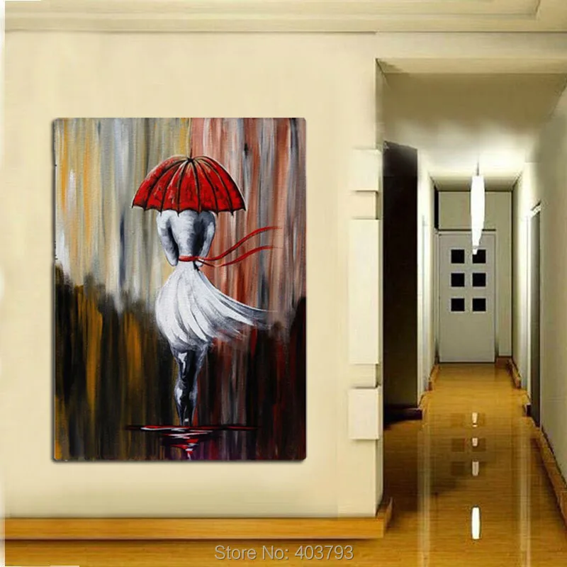 

Huge Modern Hand-Painted Wall Decor Oil Painting On Canvas Street Landscape No Frame Home Decoration