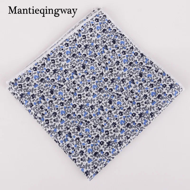 Mantieqingway Новое поступление хлопок цветочный принт носовые платки карман мужской