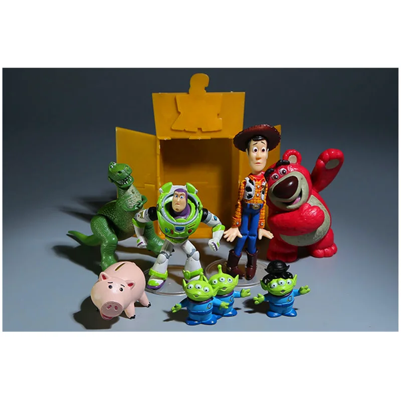 

2~7CM Toy Story 7 Pcs/set Woody Buzz Lightyeari Squeeze Toy Aliens Action Figure PVC Statue Ver Model Decoration Toys H365