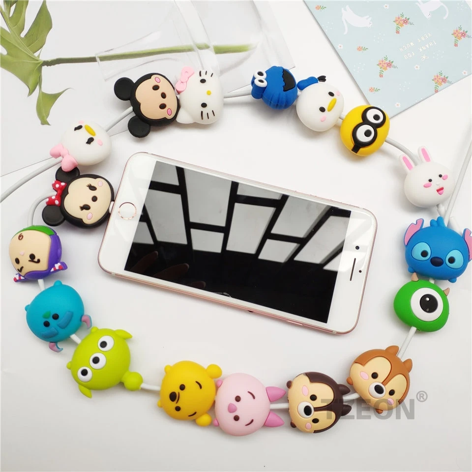 TSUM фигурный кабель протектор для IPhone Lightning type C Micro USB линия данных силиконовая бобина для samsung Xiaomi Huawei, OPPO