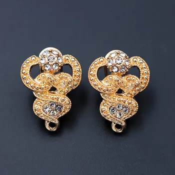 

Earrings Post Clip Back Filigree Flower Base Pave CZ Earrings Connector Linker For DIY Fashion Drop Earrings Jewelry Accessories
