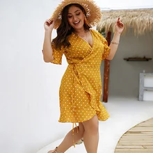 summer dress women plus size dress vestidos de verano print polka dot/sexy/beach dress vestidos ladies dresses for women