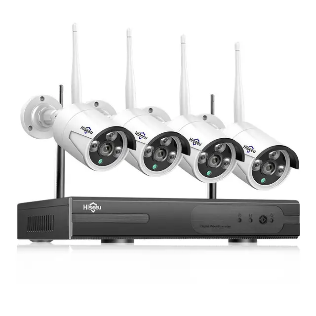 Hiseeu Wireless NVR 1080P HD Outdoor Home Security Camera System 4CH
