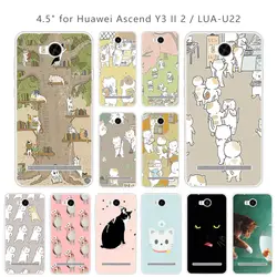 Для huawei Ascend Y3 II задняя крышка мягкая TPU ясно, силиконовые Fundas для huawei Y3 ii CuteCat Coque для huawei y3ii телефон случаях