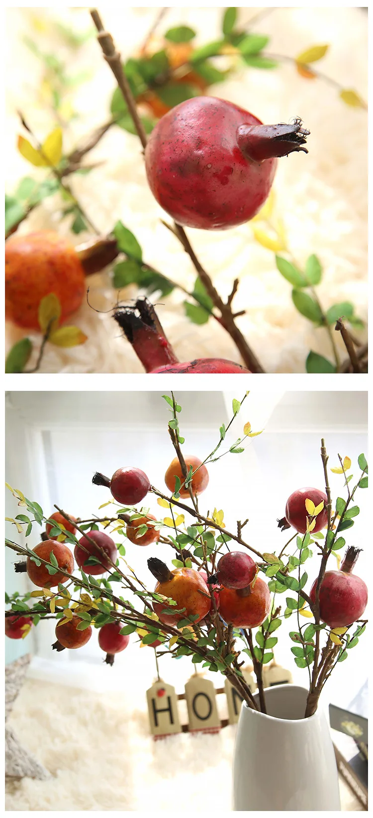 Artificial pomegranate Plastic Fruit Branch Artificial Plant Flowers for Wedding Home Garden Decoration (26)