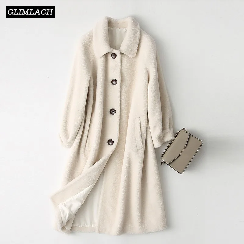 Мода плюс размер овечья шерсть шуба женская длинная Роскошный натуральный мех куртка натуральный мех корейский Harajuku зимняя женская одежда