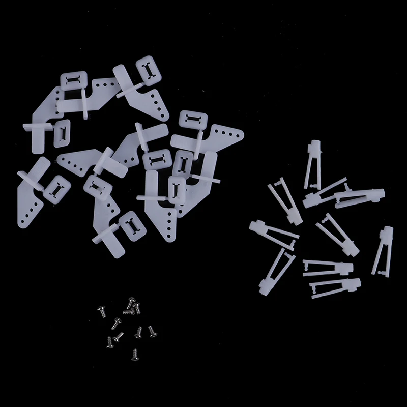 

10 Sets Medium Lock On Nylon Control Horn And Clevis 21mm Set Rudder Servo Ailerons Elevators For RC Fixed Wing Airplane