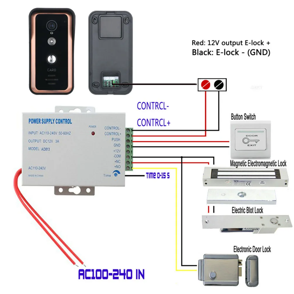 SmartYIBA 7 "проводной домофон RFID карты доступа поддержка 1000 ID карты разблокировать видеодомофон комплект с 1000tvl ИК камера