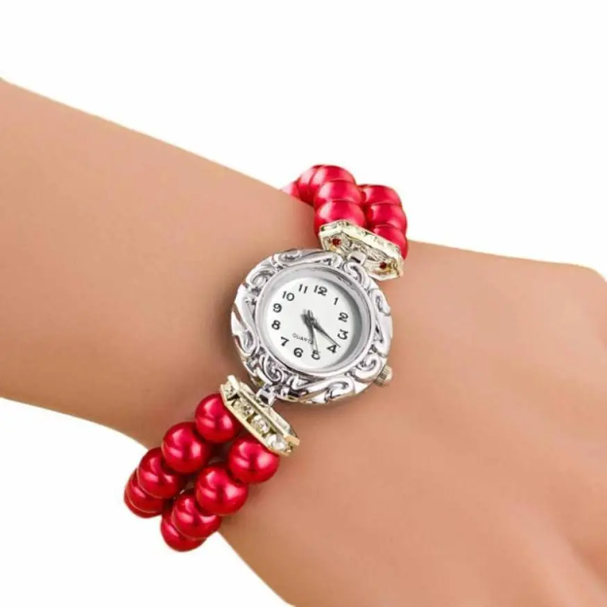 Timezone#25 модные брендовые женские часы Красивая Золотая жемчужина кварцевые часы браслет