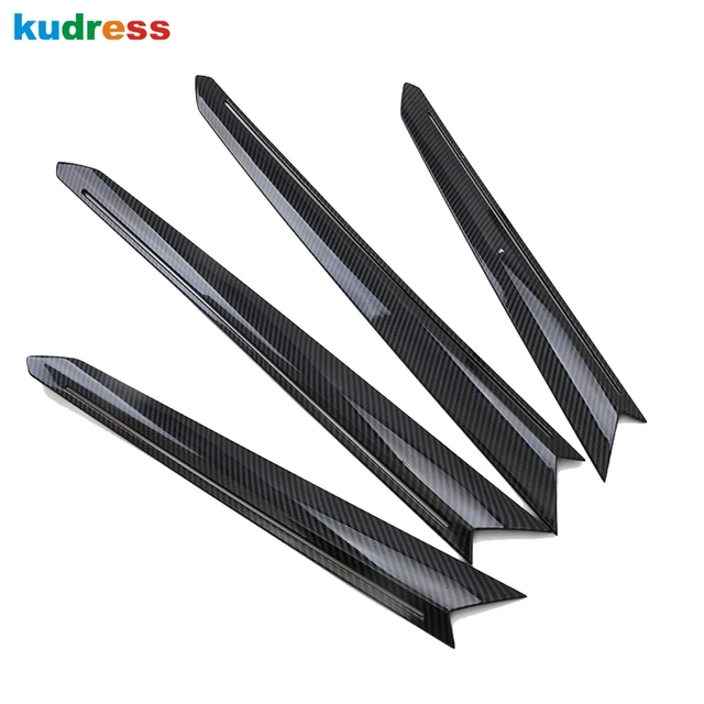 For Volkswagen T-Roc 2017 2018 2019 Carbon Fiber Plastic Car styling Inner Door Armrest Decoration Cover Trims Sticker 4pcs