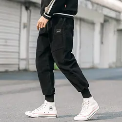 Вельветовые спортивные штаны для мужчин мешковатый гарем однотонные модные повседневные Jogger мотобрюки Свободные Винтаж Harajuku японский