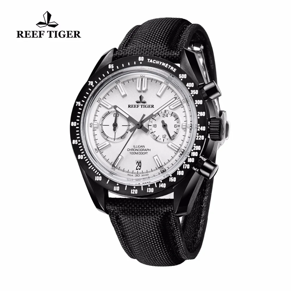 Новинка 2021 мужские дизайнерские спортивные часы Reef Tiger/RT с датой черные стальные