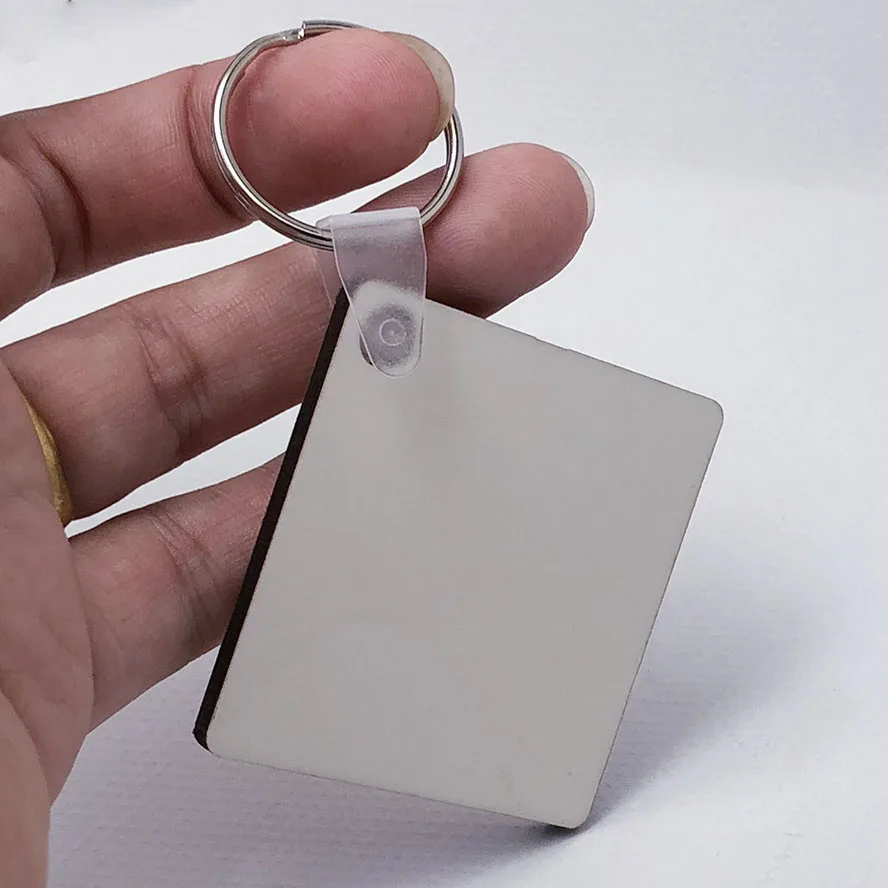 10 шт. MDF пустая цепочка для ключей сублимационный деревянный брелок для термопечати передачи фото подарки для рекламных акций с логотипом