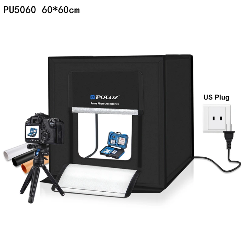 

PULUZ Foldable Studio Soft Light Box 60 * 60cm 40 * 40cm Light Box Mini LED Photo Box Soft Light Box Light Studio Shooting Tent
