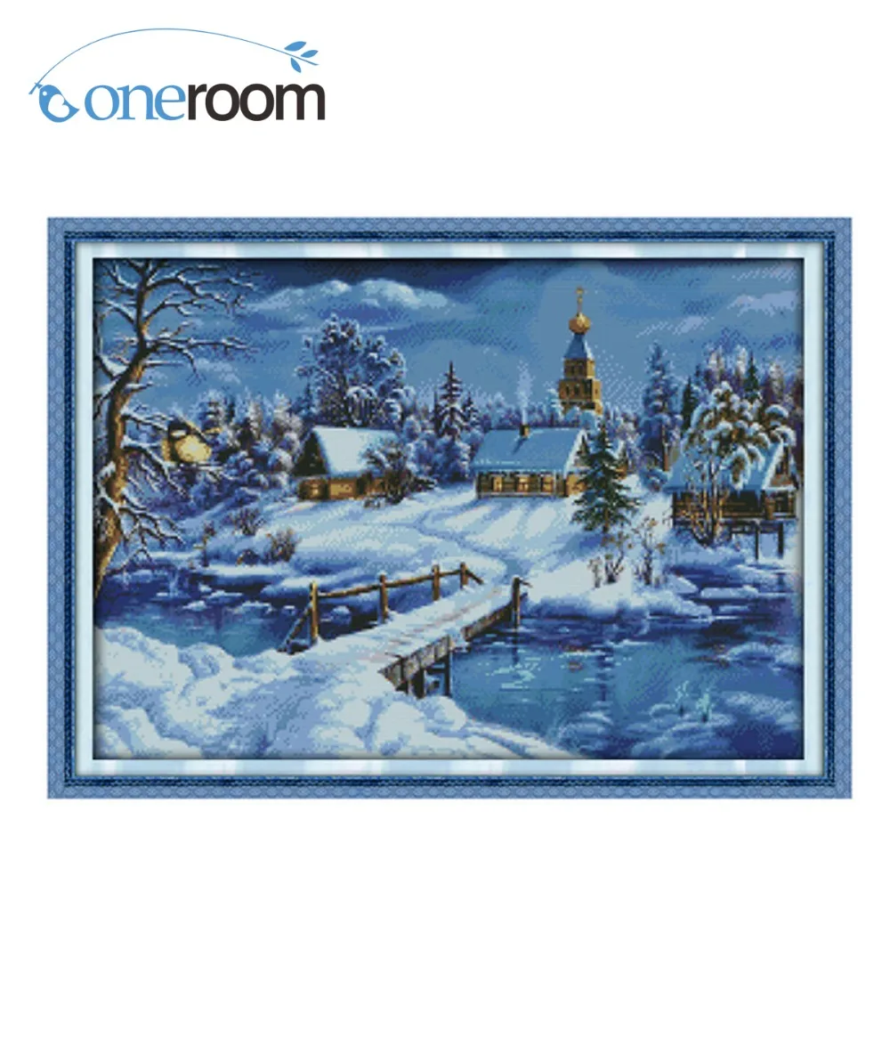 

A World of Ice and Snow Counted Cross Stitch 11CT 14CT Cross Stitch Set DIM Winter Cross-stitch Kits Embroidery Needlework