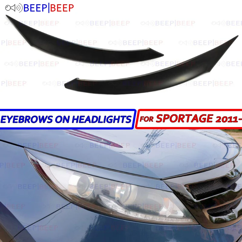 

Eyebrows for Kia Sportage III 2010-2016 ABS plastic on headlights cilia eyelash decoration car styling tuning accessories