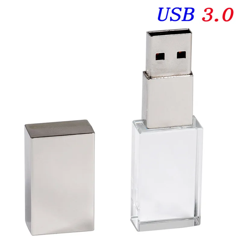 JASTER USB 3,0 модный Кристальный флеш-накопитель cle USB 4GB 16GB 32GB 64GB свадебный подарок флешка(более 10 шт бесплатный логотип - Цвет: Silver