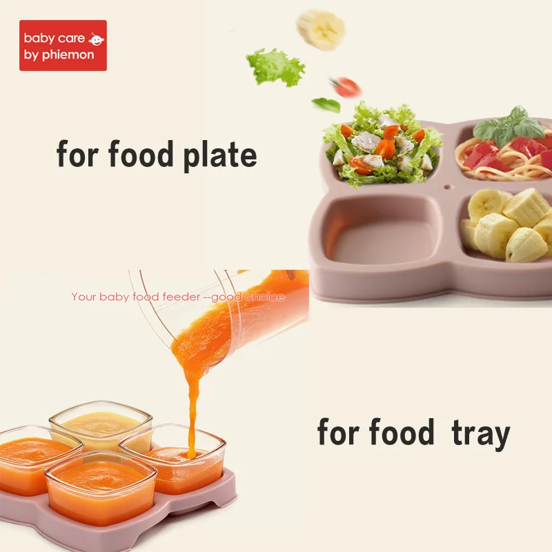 BabyCare 4Pcs/Set Baby Food Glass Crisper Baby Food Milk feeding Storage box  Infant Food Storage Portable tray Tableware Set