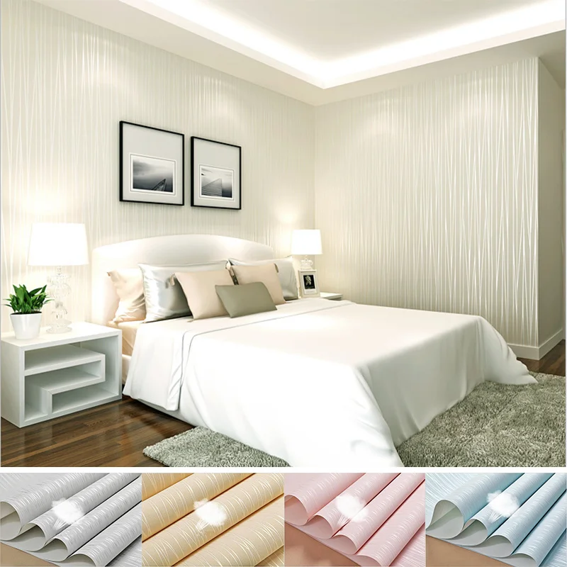 

Self-adhesive Nonwoven Flocking Simple Modern Striped Wallpaper for Walls Bedroom Living Room TV Background Wall Paper Rolls