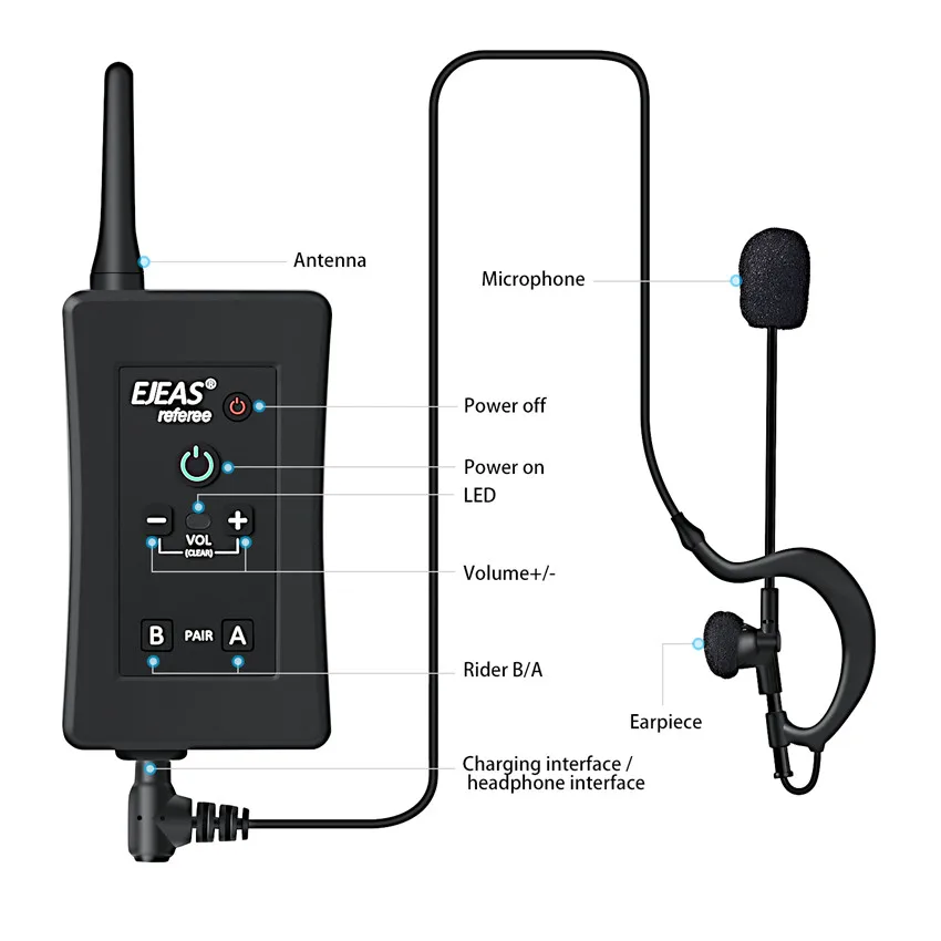 4 шт. беспроводные дуплексные Bluetooth гарнитуры FBIM 1200M с FM радио 800 мАч|bt interphone|referee