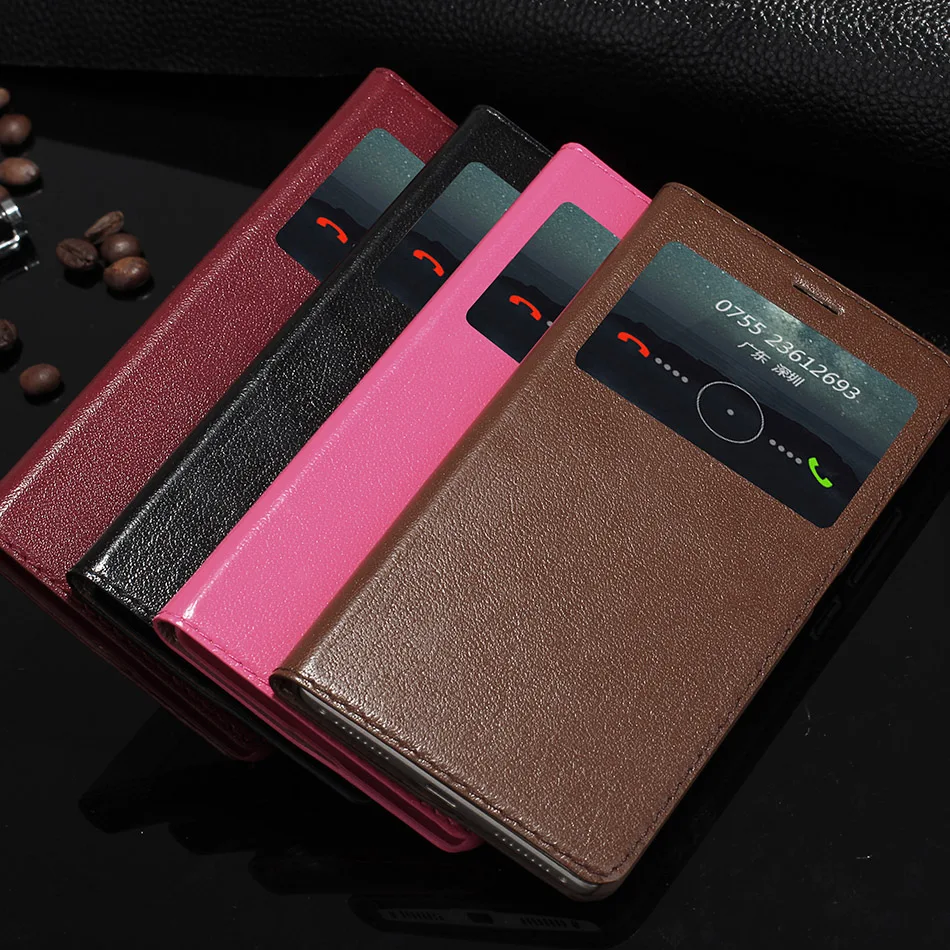 

Retro Genuine Real Leather View Windows Stand Fundas Cover Coque Fundas Case For Huawei Mate S CRR-UL00 Phone Cases B89